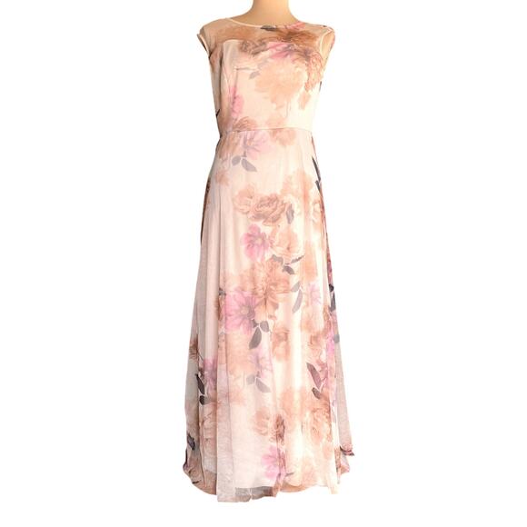 Candalite Maxi Dress Small Pink Floral Shimmer Sparkle Glitter Fairycore Wedding - Picture 1 of 13